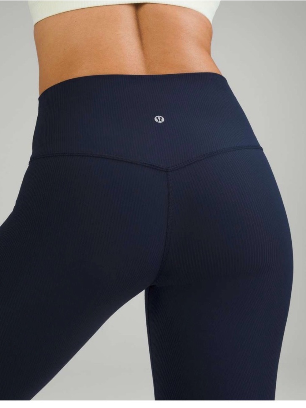 lululemon athletica 25” High-Rise Navy Ribbed Legging - new